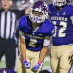 Lake Stevens’ Steven Lee reacts to getting a stop on a drive during the game against Eastlake on Friday, Oct. 7, 2022 in Lake Stevens, Washington. (Olivia Vanni / The Herald)