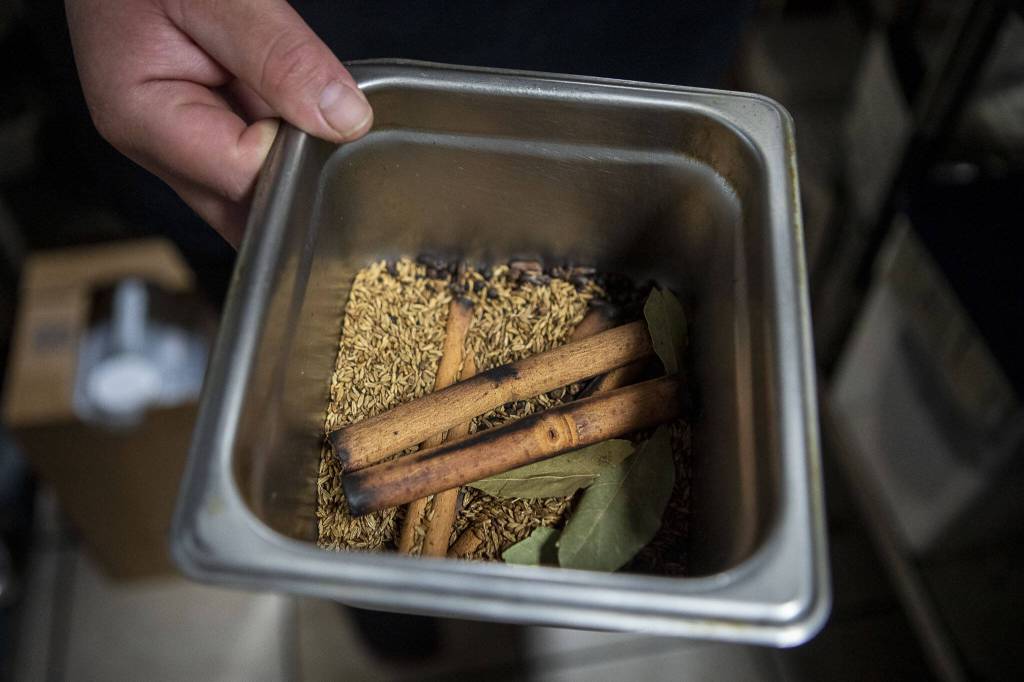Spices used for the beef birria tacos at El Mariachi in Everett, Washington on Wednesday, July 5, 2023. (Annie Barker / The Herald)