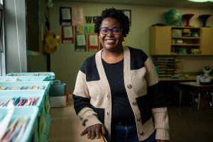 Life Lessons teacher Irene Jeffries at Jefferson Elementary School on Wednesday, Aug. 30, 2023 in Everett, Washington. (Olivia Vanni / The Herald)