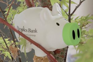 Peoples Bank is placing piggy banks with $30 around Washington starting Aug. 1.
(Peoples Bank)
