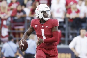 Washington State quarterback Cameron Ward prepares to throw a pass during the second half of an NCAA college football game against California, Saturday, Oct. 1, 2022, in Pullman, Wash. (AP Photo/Young Kwak)