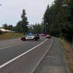 Traffic on Hardeson Road was blocked Friday morning as police investigated the shooting of a teen. (Everett Police Department)