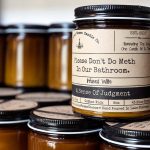 Lacie Marsh-Carrolls Malicious Women Candle are hand labeled and personalized at her home in Lake Stevens on March 17, 2018. (Kevin Clark / The Daily Herald)