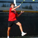 Snohomishs Cade Strickland returns a ball against Edmonds-Woodway on Wednesday, Sept. 13, 2023, at Snohomish High School in Snohomish, Washington. (Ryan Berry / The Herald)