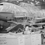 Lunch break for a worker at Boeings 747 plant on Jan. 25, 1971 in Everett, Washington. (AP Photo/Barry Sweet)