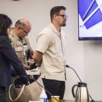 Kendal Kippen is handcuffed after being sentenced to 14 months in prison for the rape of a child during his sentencing at the Snohomish County Courthouse on Tuesday, Sept. 19, 2023 in Everett, Washington. (Olivia Vanni / The Herald)
