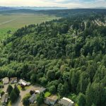 The forested Wood Creek drainage and Burl Place of the Valley View neighborhood (lower left), where several homes have slid or slumped down an unstable slope. (Chuck Taylor / The Herald file)