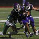 Lake Stevens Jayshon Limar (17) runs with the ball during a football game against West Linn of Oregon on Sept. 22 at Lake Stevens High School. (Annie Barker / The Herald)