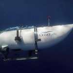 This photo provided by OceanGate Expeditions shows a submersible vessel named Titan used to visit the wreckage site of the Titanic. (OceanGate Expeditions via AP)
