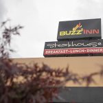 The exterior of a Buzz Inn restaurant in Everett, Washington on Monday, July 24, 2023. (Annie Barker / The Herald)
