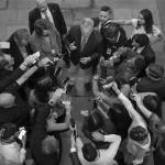 J. Scott Applewhite / Associated Press
Speaker of the House Kevin McCarthy, R-Calif., is surrounded by reporters looking for updates on plans to fund the government and avert a shutdown, at the Capitol in Washington, Sept. 22.