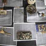 Different items that were found by Hazelwood Elementary fourth and fifth graders during a marine cleanup at the Port of Edmonds. (Olivia Vanni / The Herald)