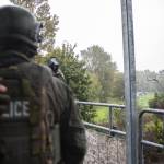 A life flight helicopter lands during a mass casualty training on Wednesday, Oct. 11, 2023 in Snohomish, Washington. (Olivia Vanni / The Herald)