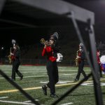 The Stanwood marching band performs during a game between Marysville-Getchell and Stanwood at Stanwood High School in Stanwood, Washington on Friday, Oct. 13, 2023. Marysville-Getchell won, 21-20. (Annie Barker / The Herald)