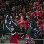 Fans cheer during a game between Edmonds-Woodway and Mountlake Terrace at Edmonds-Woodway Stadium in Edmonds, Washington on Friday, Oct. 20, 2023. Edmonds-Woodway won, 13-10. (Annie Barker / The Herald)