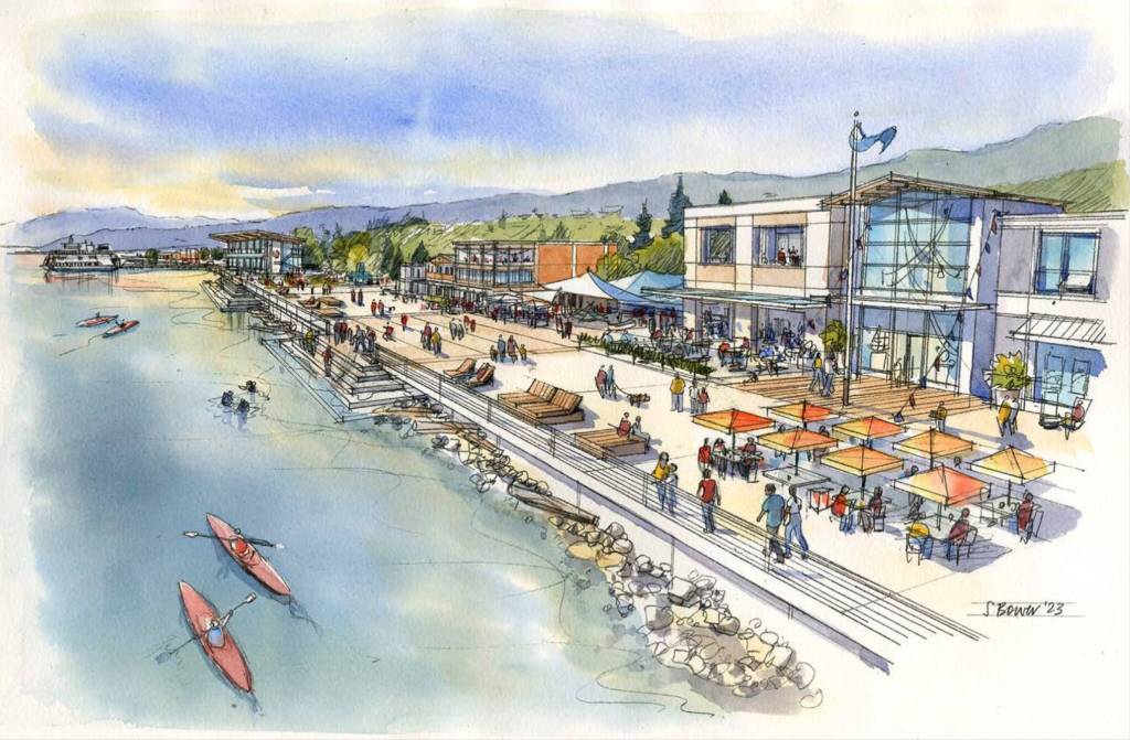 Preliminary artist rendering shows what the 26-acre Mukilteo waterfront could look like in the future. (Artist rendering)
