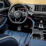 A sport steering wheel and sport pedals are part of the Acura MDX Type S interior design. (Acura)