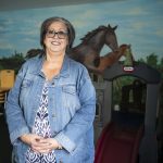 Suzanne Peterson, director of the Everett Gospel Missions family shelter, in one of the playrooms on Tuesday, Oct. 3, 2023 in Everett, Washington. (Olivia Vanni / The Herald)