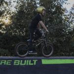Abel Grant, 10, rides a new pump track for bikes at Jennings Nature Park in Marysville. (Annie Barker / The Herald)
