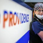 Michelle Roth is a registered nurse in the Providence Emergency Department on Sunday, January 23, 2022. (Kevin Clark / The Herald)