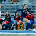 Everett senior Avery Marsall runs down the sideline during a district playoff matchup against Oak Harbor on Thursday, Nov. 2, 2023, at Shoreline Stadium in Shoreline, Washington. (Ryan Berry / The Herald)