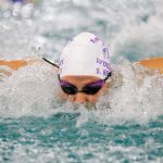 Edmonds-Woodway junior Simone Bennett swims in the 100 yard butterfly during the Wesco 3A Division 1 Girls Swim and Dive Finals on Saturday, Nov. 4, 2023, at the Snohomish Aquatic Center in Snohomish, Washington. (Ryan Berry / The Herald)