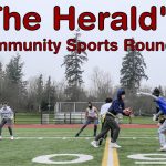 The Everett Elite Flag Football 14-under team practices Sunday morning at Harbour Pointe Middle School in Mukilteo, Washington on January 16, 2022. (Kevin Clark / The Herald)