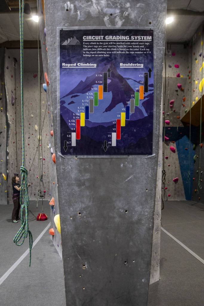 Summit Everett, a rock climbing gym, in Everett, Washington on Wednesday, Nov. 15, 2023. Summit will move into the former Grand Avenue Marketplace space, a retail location that has been vacant for five years. (Annie Barker / The Herald)

