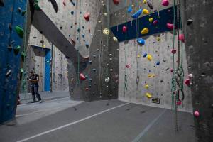 Summit Everett, a rock climbing gym, in Everett, Washington on Wednesday, Nov. 15, 2023. Summit will move into the former Grand Avenue Marketplace space, a retail location that has been vacant for five years. (Annie Barker / The Herald)