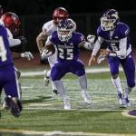 Lake Stevens Isaac Burks (25) moves with the ball during a game between Lake Stevens and Kennedy Catholic at Lake Stevens High School in Lake Stevens, Washington on Friday, Nov. 17, 2023. Lake Stevens won, 44-21. (Annie Barker / The Herald)