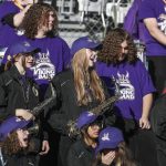 Members of the Lake Stevens marching band perform during a Class 4A state semifinal game between Lake Stevens and Kamiakin at Lake Stevens High School in Lake Stevens, Washington on Saturday, Nov. 25, 2023. Lake Stevens won, 48-7. (Annie Barker / The Herald)