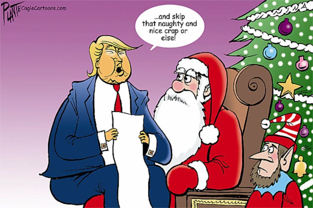 TRUMP'S CHRISTMAS LIST,  FORMER PRESIDENT DONALD J. TRUMP , SANTA'S LAP, FBI, 91 CHARGES, CRIMES, HUSH MONEY, PORN STAR, STORMY DANIELS, 2024 CAMPAIGN