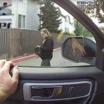 Video from the body-cam recording of Everett Police officer Ryan Greely and from Molly Wrights phone shows Greely before he arrested Wright for obstructing a law enforcement officer, Aug. 10, in Everett. (Screenshot from a Everett Police Department video provided to Molly Wright)