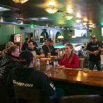 Britana Uppinghouse, who owns Cole’s Tavern with her husband Cole, chats with a couple newcomers at the bar on Wednesday, Nov. 15, 2023, in Mukilteo, Washington. (Ryan Berry / The Herald)