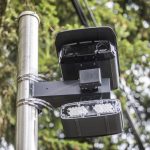 A speed camera facing west along 220th Street Southwest on Tuesday, Nov. 21, 2023 in Edmonds, Washington. (Olivia Vanni / The Herald)