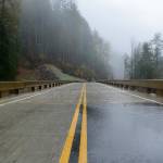 The newly rebuilt section of Index-Galena Road is pictured on Saturday, Nov. 4, 2023, near Index, Washington. (Jordan Hansen / The Herald)