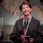 Susanna Johnson delivers preliminary election results stating she is in the lead for the Snohomish County Sheriff 2023 election at 230 Ave B. in Snohomish, Washington on Tuesday, Nov. 7, 2023. (Annie Barker / The Herald)