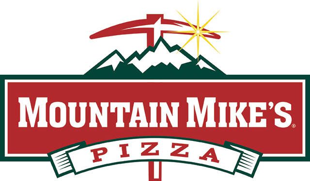The logo for Mountain Mikes Pizza features three mountain peaks and a pickaxe. (Mountain Mikes Pizza)