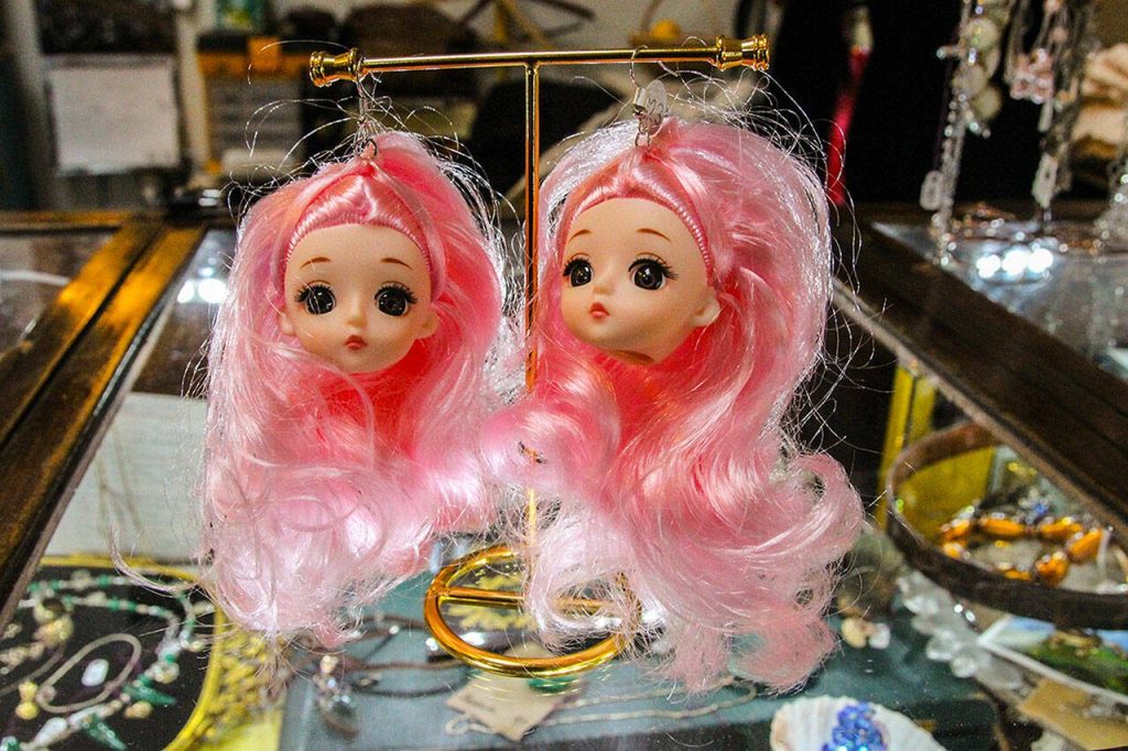 These doll earrings, sold at Dinas Great Finds, can conquer the heart of any maximalist fashionista. (Photo by Luisa Loi)