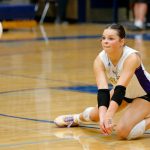 Lake Stevens libero Alyss Kelly returns a serve against Glacier Peak on Oct. 10 at Glacier Peak High School in Snohomish. (Ryan Berry / The Herald)