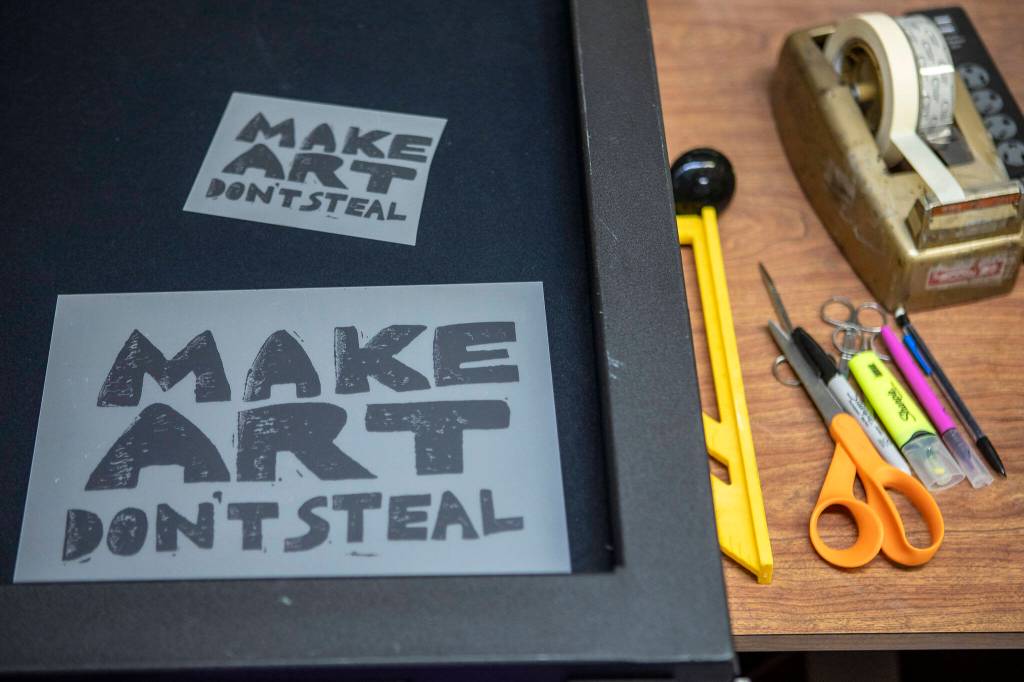 The workshop at elSage in Mount Vernon, Washington, on Thursday, Dec. 14, 2023. (Annie Barker / The Herald)