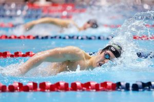 Jackson junior Ethan Georgiev races to a 4th-place finish in the 200 yard freestyle final at the 4A WIAA Boys High School Swim and Dive Championships on Friday, Feb. 18, 2023, at the Weyerhaeuser King County Aquatic Center in Federal Way, Washington. (Ryan Berry / The Herald)