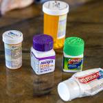 Cindy Clarks various treatments she used for Long-COVID at her home in Mukilteo, Washington on Wednesday, Jan. 3, 2024. (Annie Barker / The Herald)