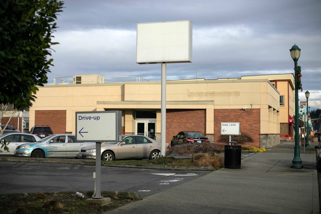 The old Union Bank building is pictured Wednesday, Jan. 3, 2024, in Monroe, Washington. (Ryan Berry / The Herald)