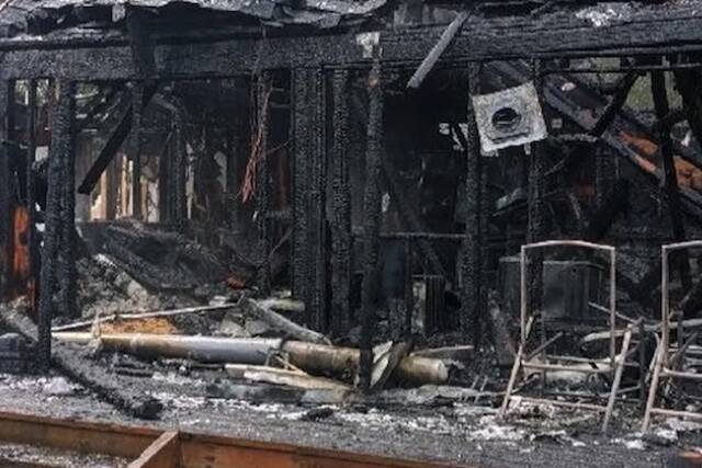 The remnants of the house in the 4900 block of Lerch Road. (GoFundMe)