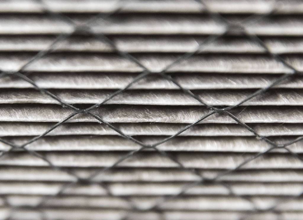 Dust coats a filter inside one of Fairmount Elementarys portable classrooms on Wednesday, Jan. 10, 2024 in Everett, Washington. (Olivia Vanni / The Herald)