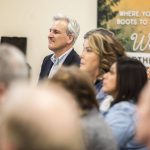 People gather for the awarding of the Governors Smart Communities Award on Tuesday, Jan. 16, 2024 in Marysville, Washington. (Olivia Vanni / The Herald)