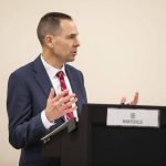 Marysville Mayor Jon Nehring speaks about the Cascade Industrial Center earning the Governors Smart Communities Award on Tuesday, Jan. 16, 2024 in Marysville, Washington. (Olivia Vanni / The Herald)