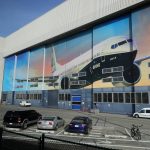 The exterior doors of Boeings 737 assembly factory shown Wednesday, March 27, 2019, in Renton, Washington. (AP Photo/Ted S. Warren)