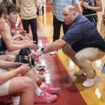 Sultan coach Nate Trichler talks to his team during a timeout on Jan. 23 in Shoreline. (Olivia Vanni / The Herald)